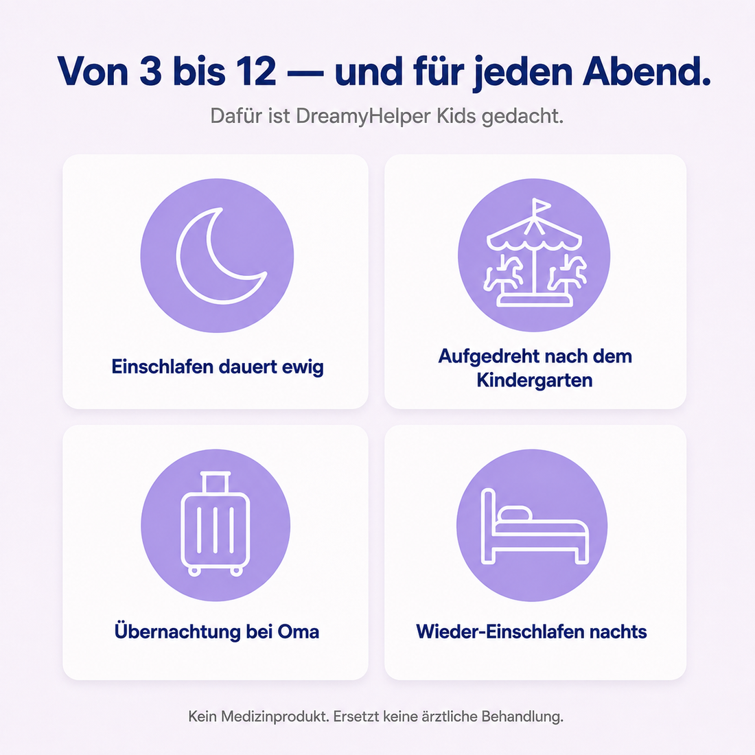 Situationen, in denen Kinder abends schwer zur Ruhe kommen