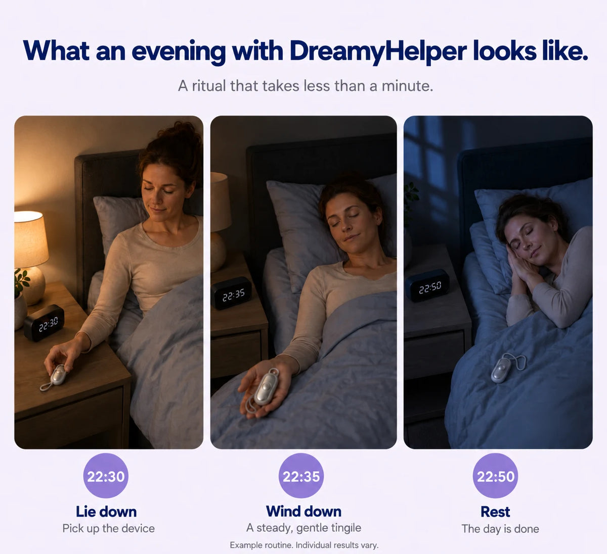 An evening routine with DreamyHelper
