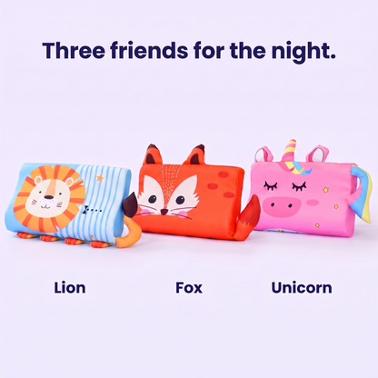 DreamyPillow™ Kids in Löwe, Fuchs und Einhorn